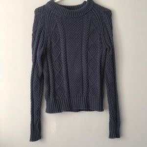 L.L. Bean Navy Cable Knit Sweater